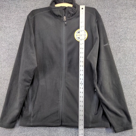Eddie Bauer Men's Fleece Jacket Black Size M DHL Supervisory Academy Logo - Picture 9 of 13